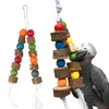 Andra fågelförsörjningar leksak naturliga träfåglar papegoja färgglada leksaker tugga bett hängande bur bollar två rep blockerar för