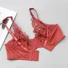 Beha's stelt sexy ultradunne dikke push-up kanten bcde cup bh bh-sets voor dames ondergoed plus size vrouwelijke lingerie 230427