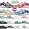 With box Designer Outdoor shoes men women low Patent Leather Camouflage Skateboarding jogging Trainers Sneakers