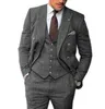 Ternos masculinos terno formal padrão espinha de peixe lapela smoking cavalheiro textura cor design clássico/smoking reunião de negócios 3 peças