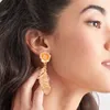 Dangle Earrings 2023 Vintage Golden Leaf-shaped Feather Drop For Women Statement Metal Geometric Jewelry Wholesale
