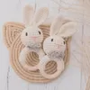 Rattles Mobiles Baby Crochet Amigurumi Bunny Bell born Knitting Gym Toy Educational Teether Mobile 012 Months 230427