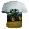 Herr t-skjortor bil traktor lastbil 3d tryck t-shirt mode män o-hals kort ärm överdimensionerad hip hop streetwear barn casual tees topps