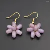 Dingle örhängen 1Pair Gold Plated Wired Stone Blossom Cluster Light Green Pink Women Bridal Wedding Jewelry