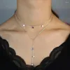 Pendentifs Simple classique 925 en argent Sterling femmes bijoux Double couche étoile tour de cou à breloque collier Lariat