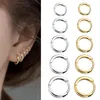 Hoopörhängen 2023 Enkelt rostfritt stål Guld Färgglada små för kvinnor Män brosk Ear Piercing Winter Fashion Jewelry