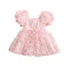 Mädchen Kleider 0-5 Jahre Kinder Mädchen Prinzessin Kleid Baby Sommer Kleidung Kleinkind Kinder Kurze Puffärmel 3D Schmetterling Tüll A-Linie