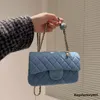 Denim altın top kadın çanta klasik flep omuz mini ayarlanabilir zincir kapitone lüks tasarımcı crossbody çanta fanny paketi