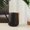 Pulvérisateurs Pot d'arrosage de fleurs, arrosoir de plantes, Pot de douche domestique, bec Long, manche en bois ouvert sur le dessus, en acier inoxydable pour arbres de jardin 231127