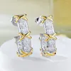 Dangle Earrings European And American S925 Silver Cross Colored Solid Gold Plated Full Diamond High End Luxury Earhooks