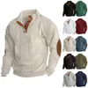2023 Hot Selling Autumn European Size Men's 5XL Casual Standing Neck Long Sleeve Pit Corduroy Sweater