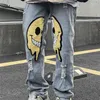 Herren Jeans Unregelmäßige Zerrissene Loch Denim Hose Frau Mann Gerade Patchwork Baggy Boyfriend Y2k Punk Kpop Harajuku Streetwear Hip Hop