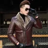 Men's Fur Faux Fur Winter Leather Jacket Men's PU Sports Jacket Men's Slim Fit Casual Sports Jacket Men's Suit Collar Coat 231127