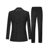 Men's Suits Mens 2 Pieces Vintage Double Breasted Suit Black Red Stripe Slim Fit Large Lapels Wedding Formal Groom Tuxedo Tailcoat Men