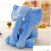 Animaux en peluche en peluche One Piece mignon 5 couleurs éléphant en peluche avec oreillers à long nez PP coton coussins en peluche pour bébé doux Elephan Dhx2L