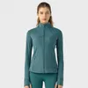 LLu Yoga Jacket da donna Def Workout Sport Coat Fitness maniche lunghe Giacca sportiva Quick-Dry Activewear Top Solid Zip Up Felpa Sportwear Vendita calda