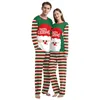 Indumenti da notte da donna Albero di Natale Stampa Babbo Natale Pigiama Set per coppie Autunno Inverno Casual Donna O Collo Pantaloni scozzesi a maniche lunghe Pijama