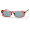 Sunglasses 2023 Retro Rectangular Female Luxury High Quality Simple Small Frame Design Ladies Bright