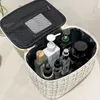 Organizador de cosméticos para viagem, bolsa de maquiagem de tecido grande - Organizador de bolsa de cosméticos elegante e prático 231127