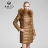 Casacos SALCO Frete grátis em 2019 o novo monopólio de lã de guaxinim ms Rússia na jaqueta longa com capuz