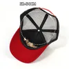 Vår sommar barns baseball cap tecknad grävare broderare barn sunhat rött svart nät andas hatt