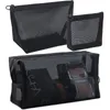 Kosmetik-Organizer, schwarze Netz-Make-up-Tasche, transparente Damen-Make-up-Tasche, kleine tragbare Aufbewahrungstasche, Reise-Toilettenhandtuch-Organizer-Tasche 231127