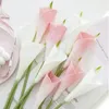 Dekoratif Çiçekler 1pc Pu Sahte Çiçek Calla Uilies Düğün Gelin Dekorasyon için Yapay Buket