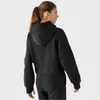 Suit LL Yoga Hoodies SCA Surdimensionné Demi-Zip Sweat À Capuche Court Sweat Veste Épaisse Lâche Avec Polaire Chaud En Plein Air Course Coupe-Vent Sweatshirts (broderie)