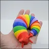 Decompression Toy New Fidget Toys Slug Articated Flexible 3D Slugs Toy All Ages Relief Anti-Anxiety Sensory For Children Aldt Drop Del Dhodb