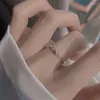 Кластерные кольца 925 Стерлинговое серебряное серебряное кольцо с бриллиантовым кольцом Женское простая мода Open Rahined Vintage Jewelry Accessories подарки на день рождения подарок