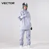 Costumes de ski Hommes Femmes Couleur Unie Veste de Ski Pantalon de Ski Chaud Coupe-Vent Combinaison d'hiver à Capuche imperméable Sports de Plein air vêtements Snowboard 231127