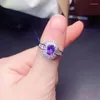 Anelli a grappolo Tanzanite blu naturale Gemma femminile Anello di lusso Solido argento sterling 925 Cambia colore Gioielli di fidanzamento di nozze 6X8MM