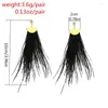 Dangle Küpe Moda Siyah Yüksek Yok Tüy Küpe Brincos Uzun Tassel Pentientes Geometri Alaşım Aretes Kulak Damlası Kadınlar