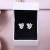 Pink Daisy Flower Stud Earring for Pandora Authentic Sterling Silver Wedding Party Earrings For Women Girls Sisters Gift luxury earring with Original Box Set
