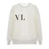 24SS Designer Valentine Sweat à capuche rond à capuche court Sve lâche hommes et femmes coton polyvalent demi Sve marque de mode veste Valantino Caot blanc