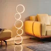 Lámparas de pie Diseño de anillo minimalista nórdico Lámpara LED Sala de estar Sofá de esquina Decoración para el hogar Iluminación interior Dormitorio Luz de pie