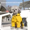 Raincoats Dog Outdoor Raincoat Polyester Pet Allinclusive Fourlegged Waterproof Poncho Pet Rainy Clothes Puppy Raincoats For Medium Dogs