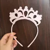 Accessoires pour cheveux 10pcs / lot Bonne Qualité Rose Clair Doux Feutre Paillettes Bande Enfants Solide Couronne Vente Enfant Bandeau Cristal Belle Bandeaux