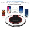 Qi Wireless Charger For iPhone 14 Pro Max 13 12 Ultra-Thin Crystal Transparent K9 Wireless Charging Kit For Samsung S23 S22 S21 Plus With Retail Package