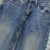 Kadın Kotları Kadınlar Yüksek Kaliteli Ünlü Mektup Baskı Tasarım Markası Moda Klasik Klasik Orijinal Çizgili Patchwork Cep Lüks Denim Pantolon 230427