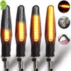 2023 LED Motorcycle Turn Signals Light Tail Flasher Flowing Water Blinker IP68 Bendable Moto Flashing Lights LED Turn Signal