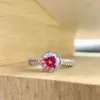 Eheringe Echt 1ct Silber 925 Schmuck Ring für Frauen Weiß Rot Rund D VVS1 Pass Diamond Test Jubiläumsgeschenk Band 231127