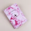 Marble Passport Cover Organizer Ticket Document Business Credit ID Wallet Pu Leather Travel Pass Holder Protector Case