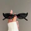 Okulary przeciwsłoneczne moda zabytkowe ciemne okulary pół okularów marka projektantka Kobieta Ins Cat's Eye Perform Stage Party Okulasy