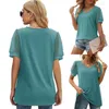 Magliette da donna Donne femminile Swiss-dot Mesh Sfumo T-shirt Shirt Casual Summer V-Neck Rack Solid Sollite Fit Tunic Tops Tunic