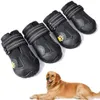 Chaussures Boots Boots Imperproof Dog Chaussures Chaux de chien avec une semelle antislipie rouge réfléchissante et des chaussures de chiens extérieures à l'épaltance 4pcs
