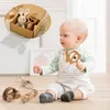 Rattles Mobiles Lets Make 4pcsset Wooden Sets Cartoon Animal Crochet Wood Car Block Soother Teether Set Montessori Toddler Toy 230427