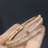 Armband Designer-Damenarmband mit Volldiamant, doppelschichtig, Super-Flash-vergoldet