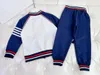 New baby tracksuits child Baseball suit kids designer clothes Size 90-150 Splicing design boy girl jacket and pants Nov25