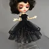 Куклы аксессуары черная принцесса платье для кукол, годовой вечерний платье для вечеринки для куклов BJD Blythe Off Plecktearts Accessories 230427